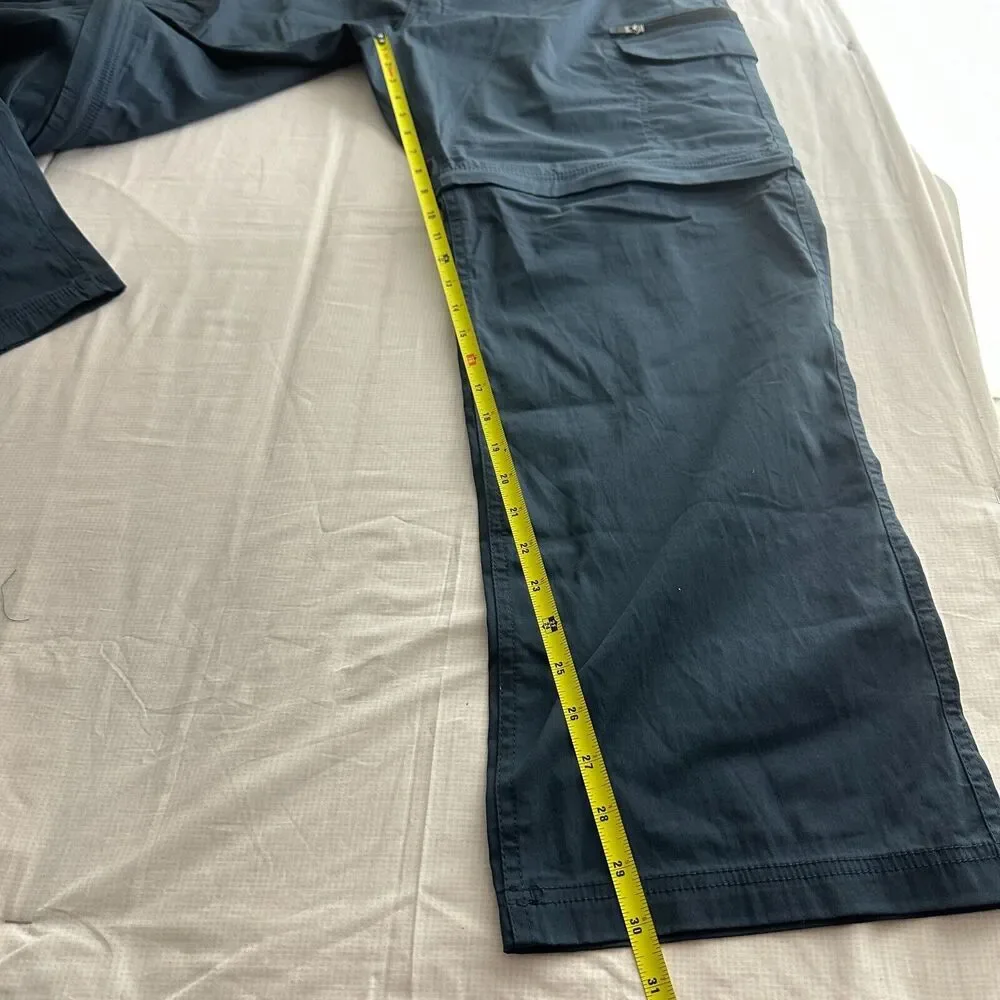 BC Clothing Convertible Stretch Cargo Hiking Pants/Shorts Zip Pocket 2XL X 32